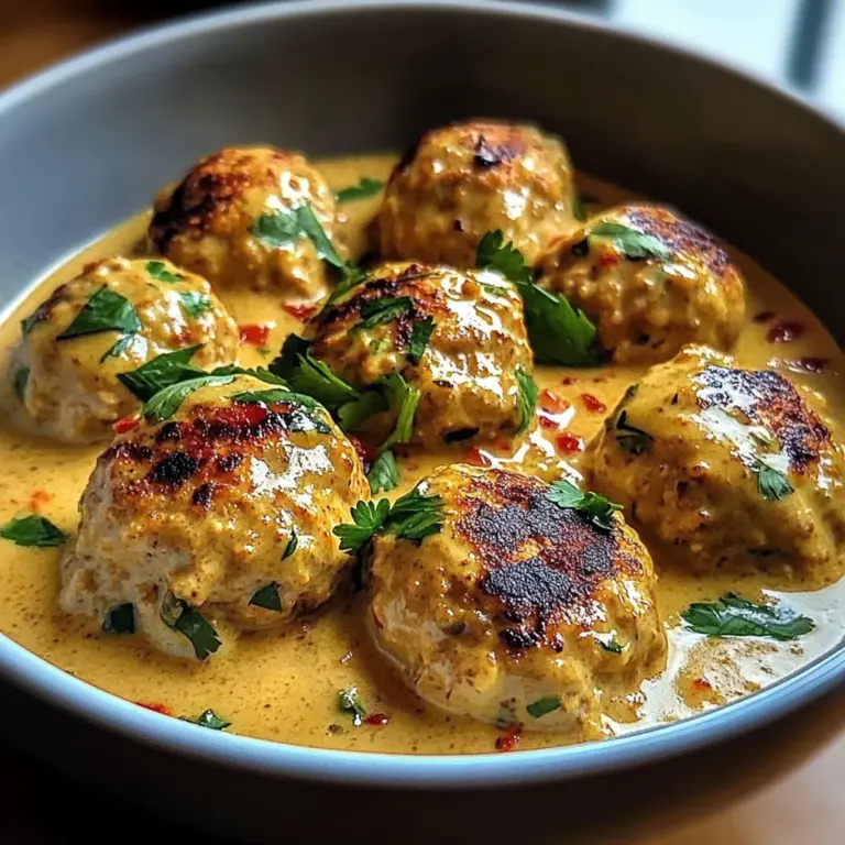 Chicken Meatballs in Coconut Curry Sauce