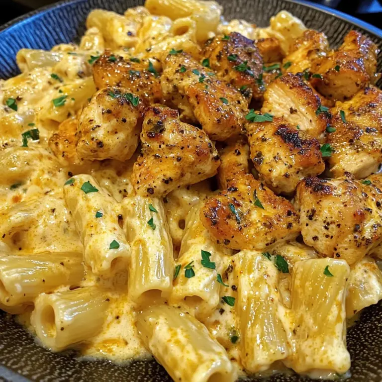 Creamy Cajun Chicken Rigatoni with Garlic Butter Sauce