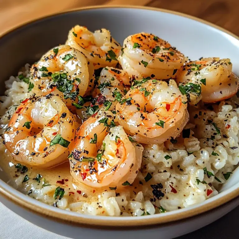 Creamy Garlic Butter Shrimp Bowl with Herb Rice