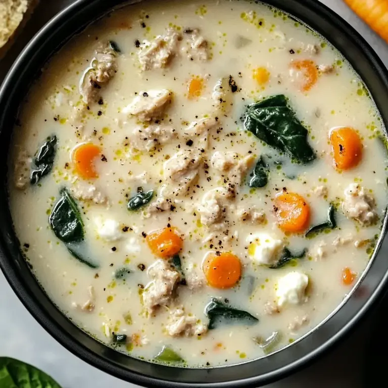 Creamy Italian Ground Chicken Soup