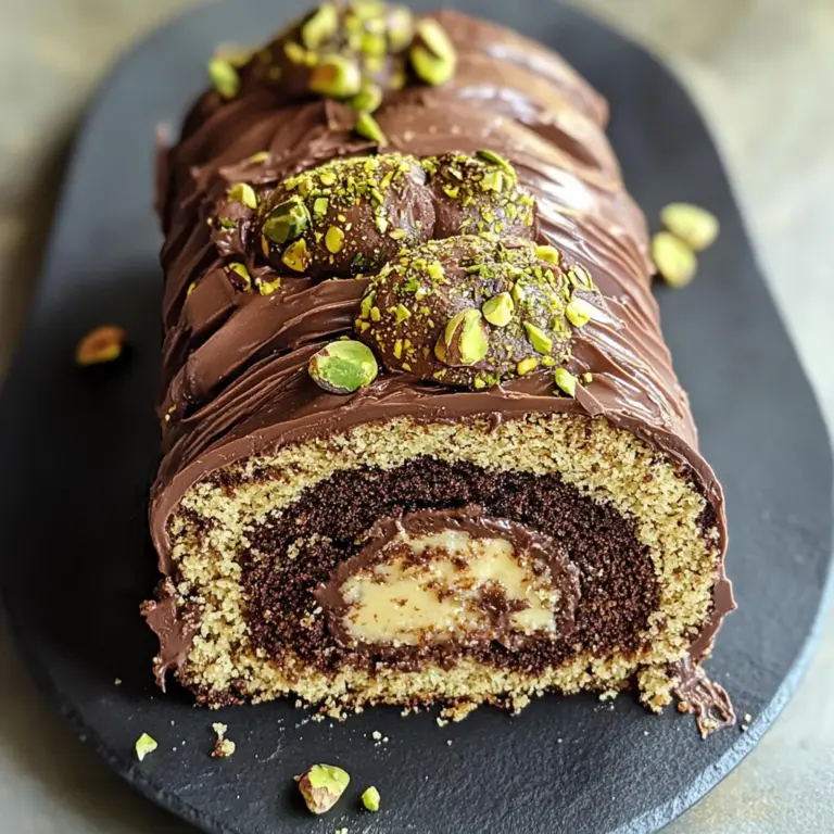 Dubai Chocolate Roll Cake