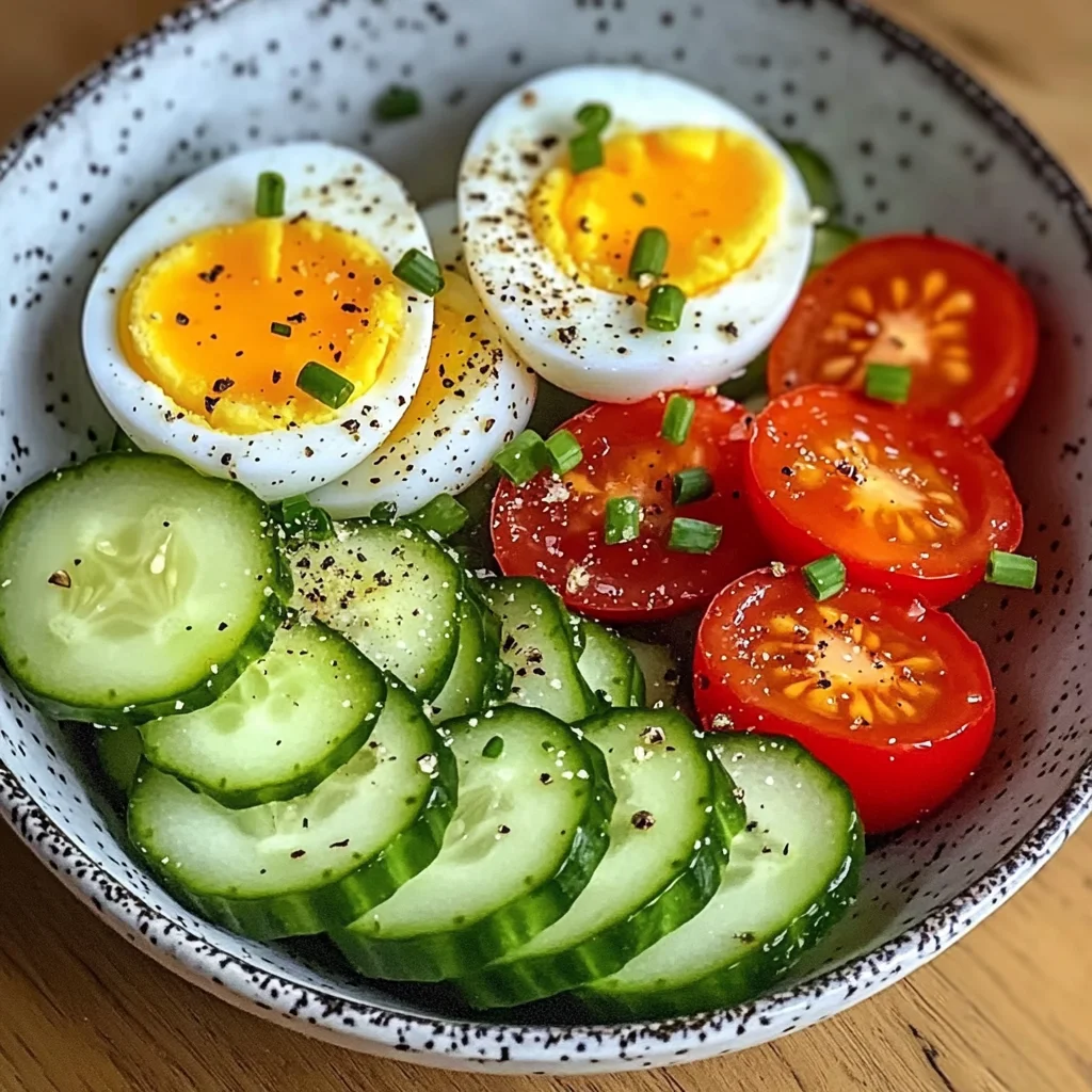 Garden Egg Bowl with Cucumber & Cherry Tomatoes
