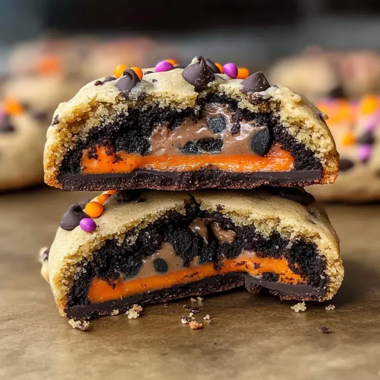 Halloween Oreo stuffed chocolate chip cookies