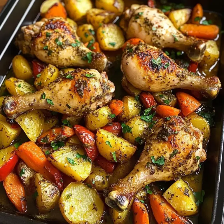 Herb-Roasted Chicken Drumsticks with Baked Mixed Veggies