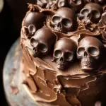 High Altitude Ginger Chocolate Skull Cake for Halloween