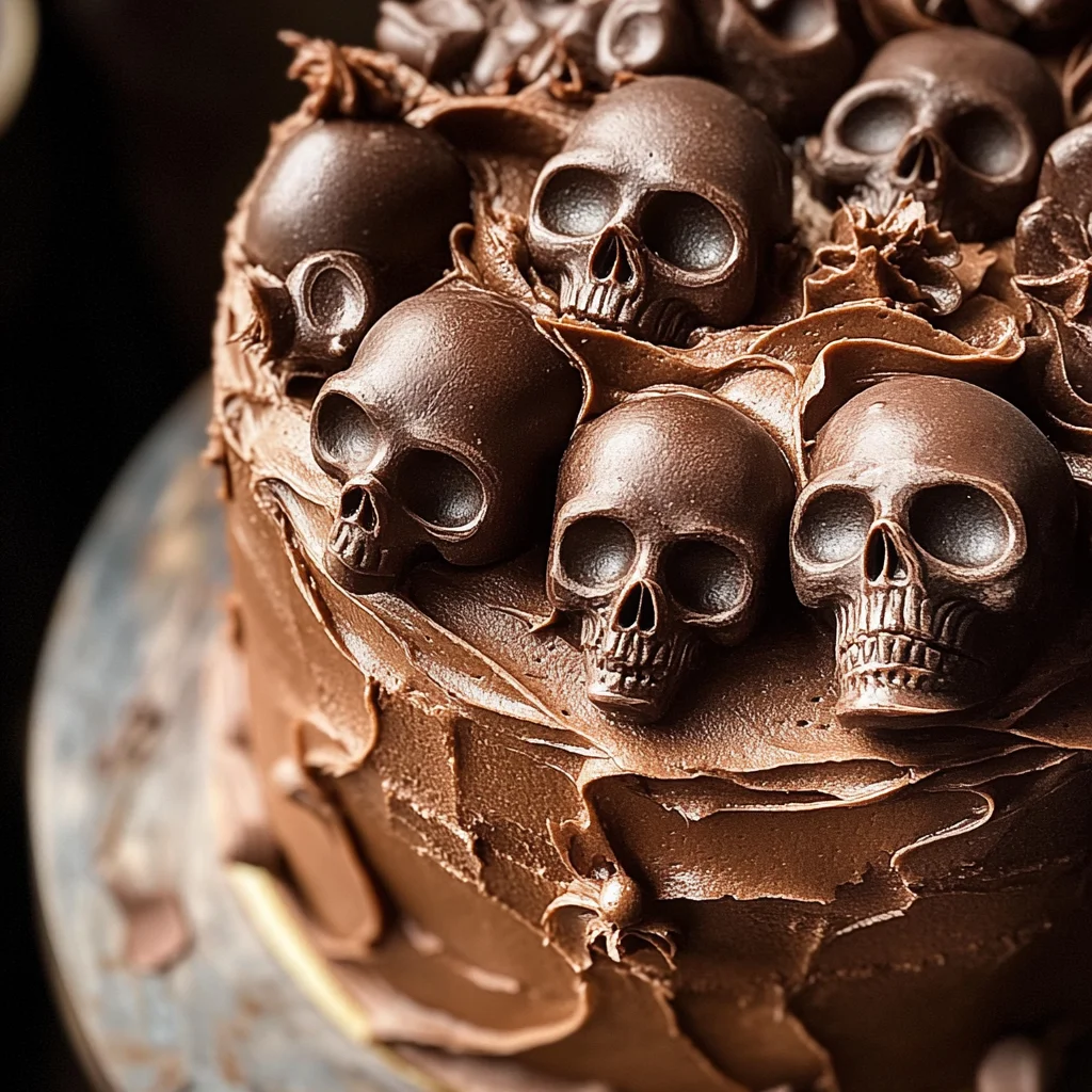High Altitude Ginger Chocolate Skull Cake for Halloween