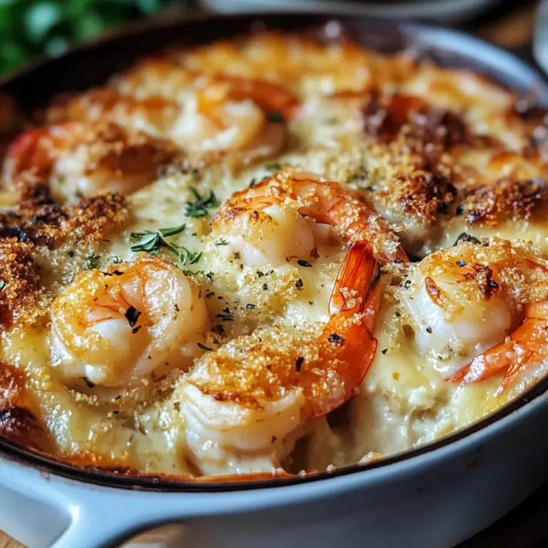 Keto Garlic Shrimp Au Gratin