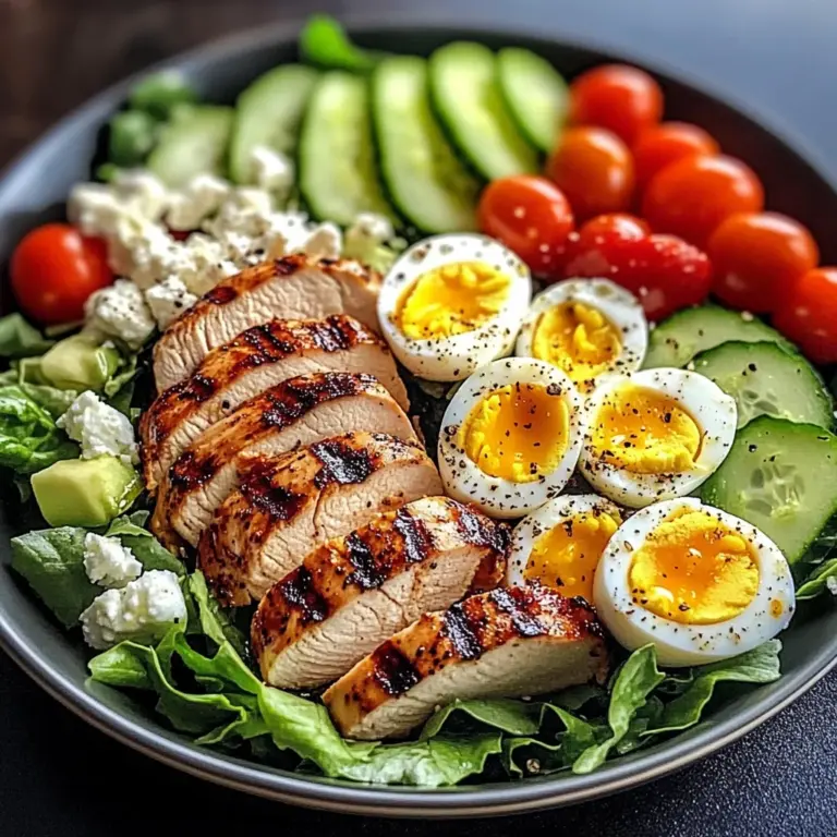 Mediterranean Power Salad with Grilled Chicken & Jammy Eggs