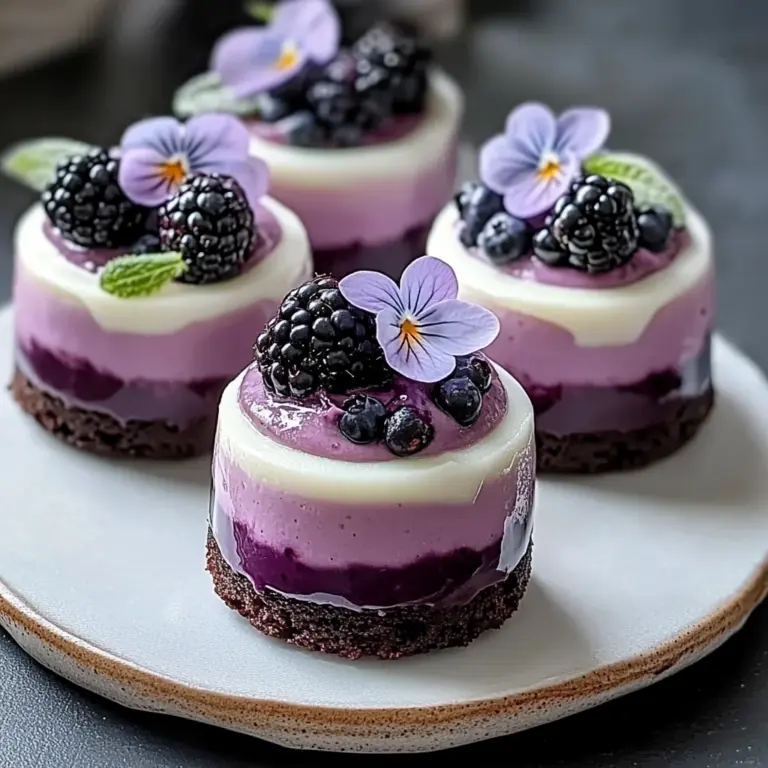 Mini Blackberry Mousse Cakes
