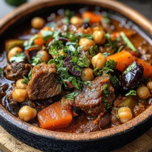 Moroccan Lamb Tagine with Prunes, Chickpeas & Spiced Vegetables
