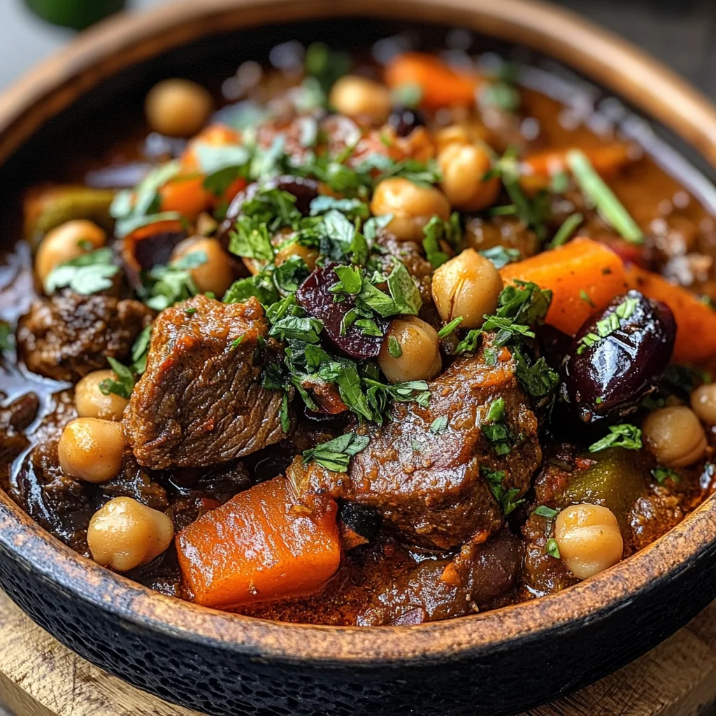 Moroccan Lamb Tagine with Prunes, Chickpeas & Spiced Vegetables