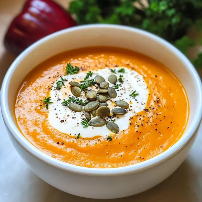 Roasted Butternut Squash and Red Pepper Soup