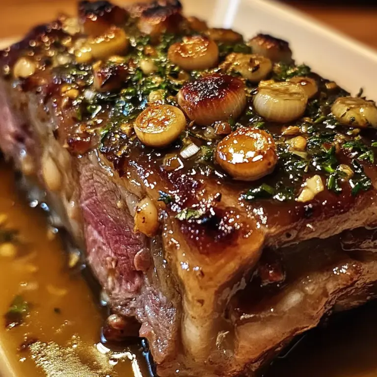 Slow-Roasted Lamb Shoulder with Garlic-Honey Mustard Glaze