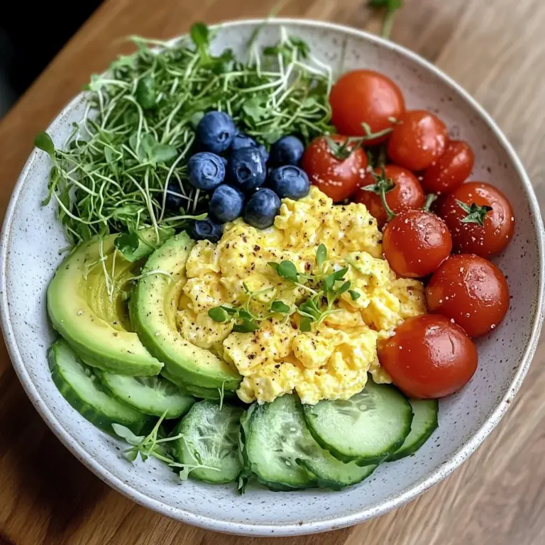 Soft Scramble Veggie Bowl with Avocado & Greens