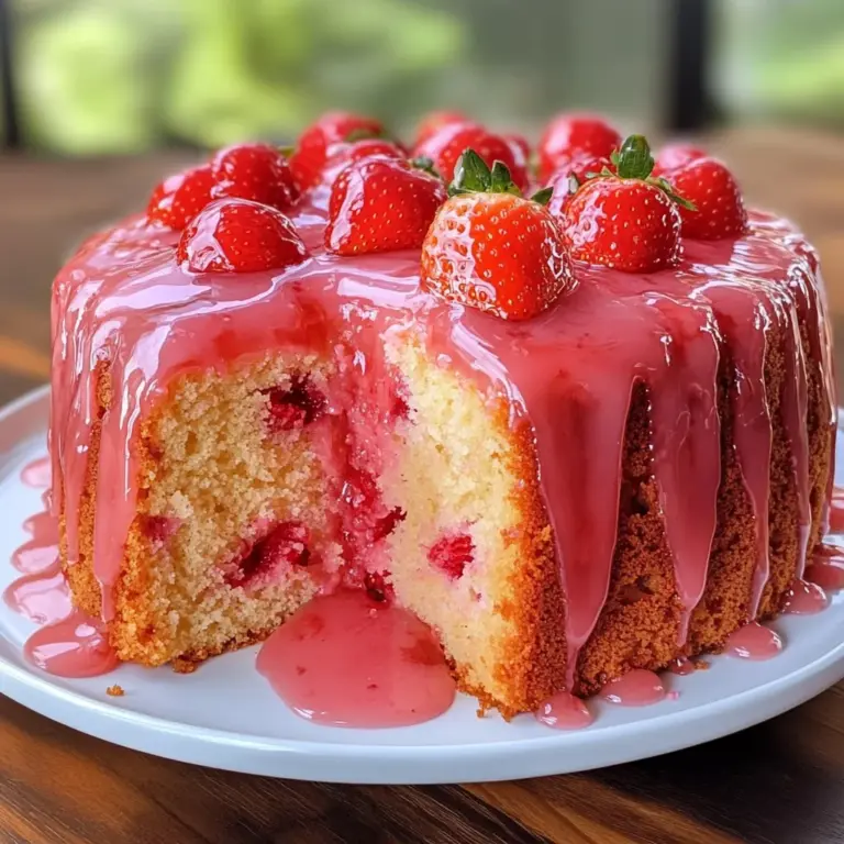 Strawberry Pound Cake with Strawberry Glaze