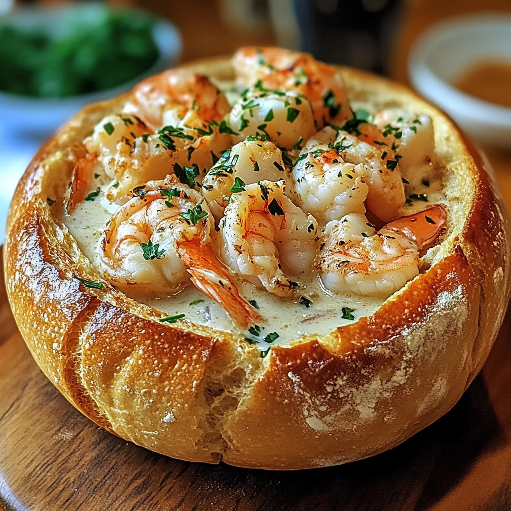 Stuffed Seafood Soup Bread Bowl