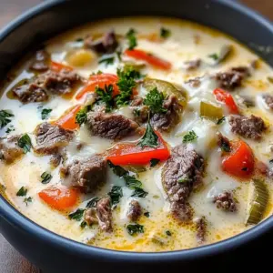 Creamy Philly Cheese Steak Soup