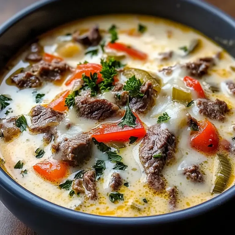Creamy Philly Cheese Steak Soup