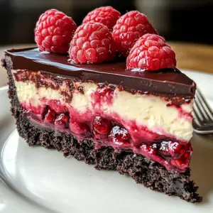 Dark Chocolate Raspberry Cheesecake