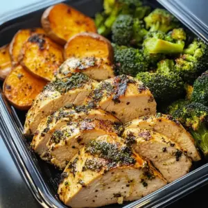 Herbed Chicken Meal Prep Bowls with Sweet Potatoes & Broccoli