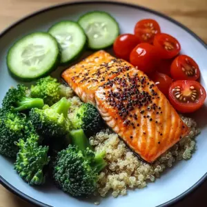 Lemon-Pepper Salmon Quinoa Plate