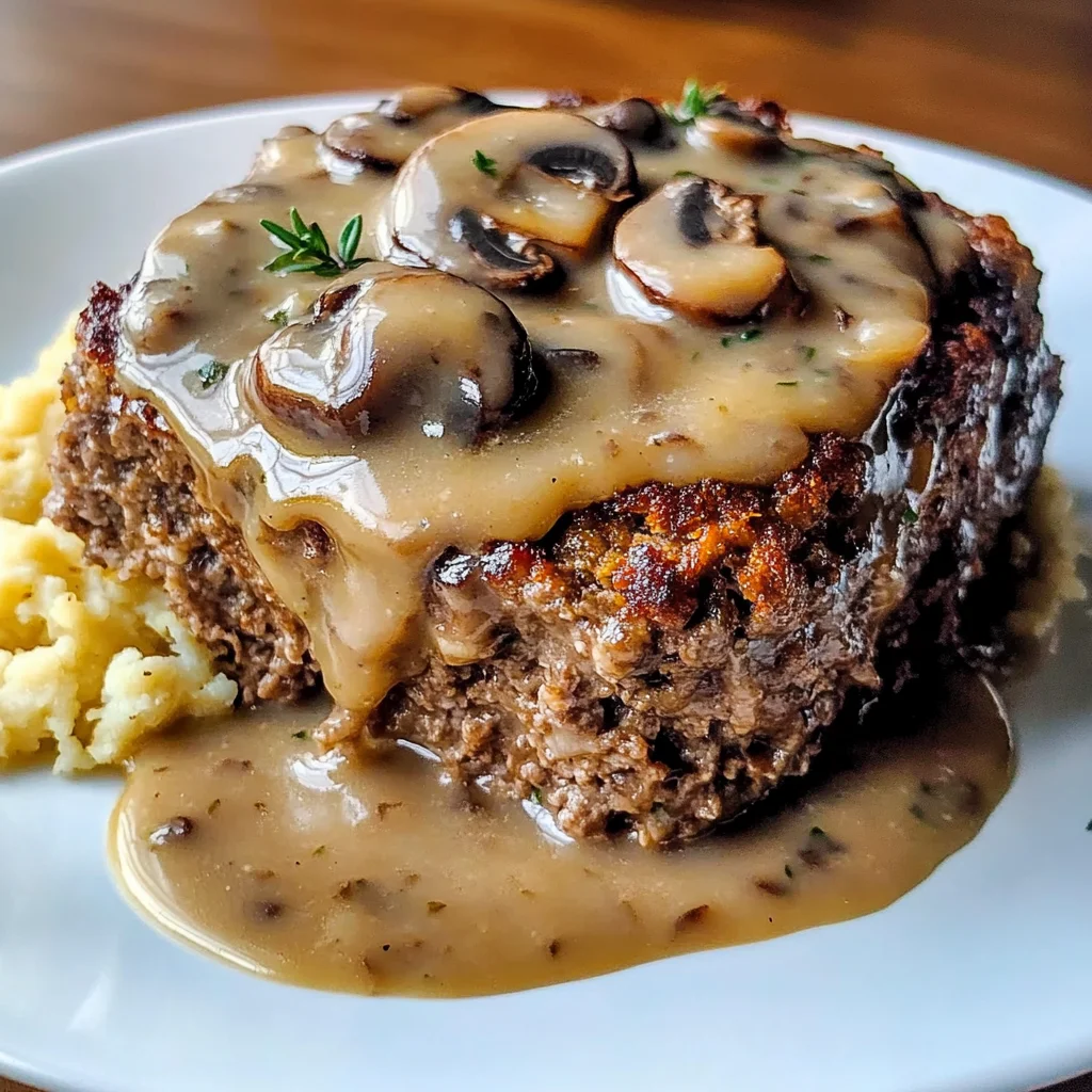 Meatloaf with Mushroom Gravy