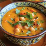 Moroccan Sweet Potato Soup with Chickpeas