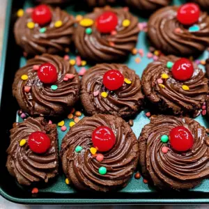 Piped Chocolate Butter Cookies