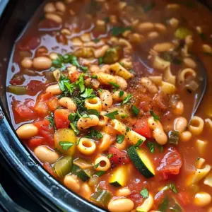 Slow Cooker Pasta E Fagioli Soup {Olive Garden copy-cat}