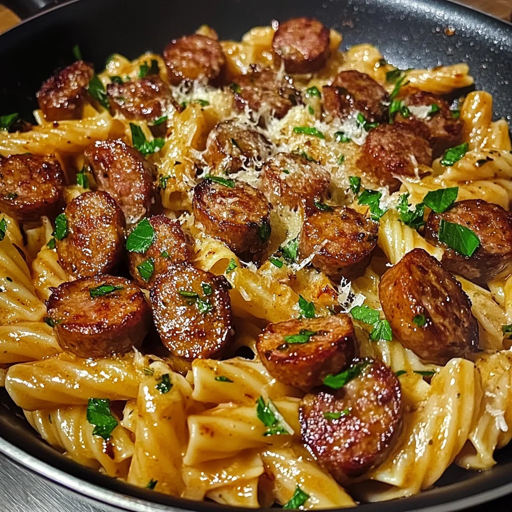 Sticky Honey Garlic Sausage Pasta Skillet: A Flavorful One-Pan Wonder