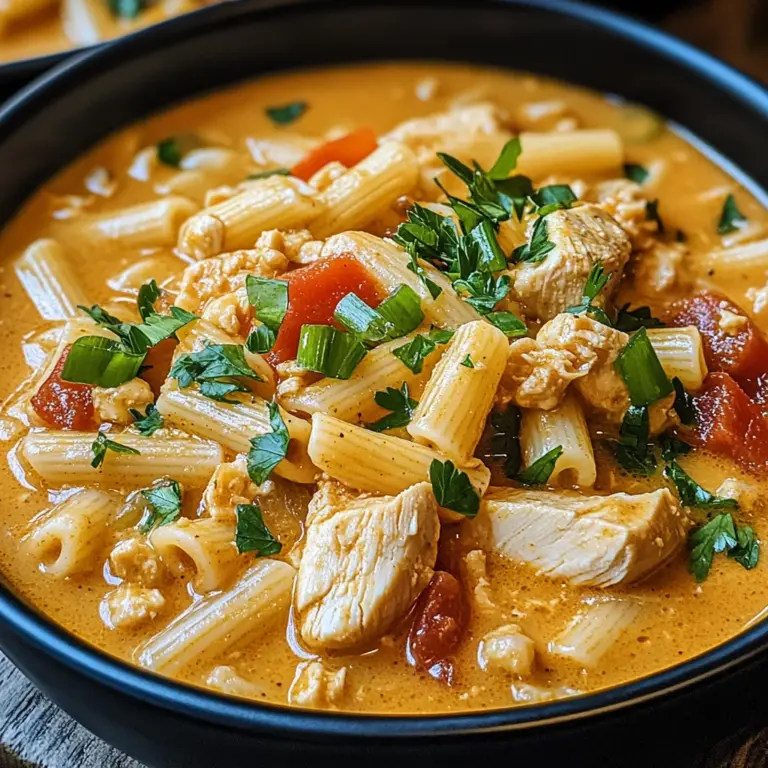Creamy Cajun Chicken Pasta Soup