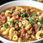 Creamy Ground Beef and Macaroni Tomato Soup
