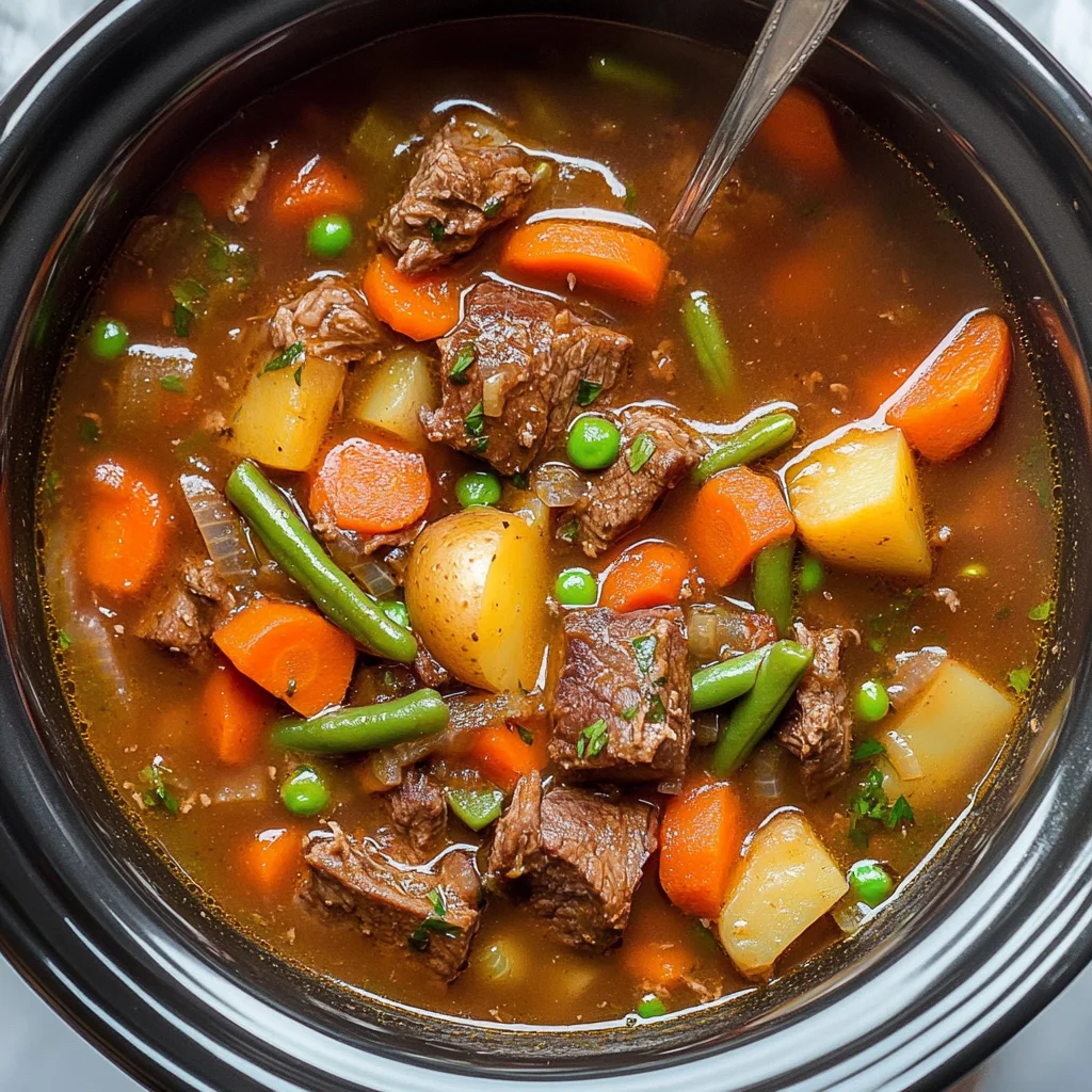 Crockpot Vegetable Beef Soup (full of flavor!)