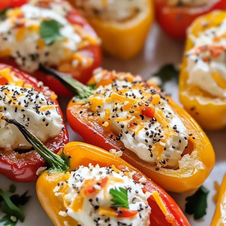 Everything Cream Cheese Stuffed Mini Bell Peppers