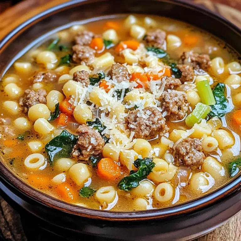 Hearty and Creamy Italian Sausage Ditalini Soup