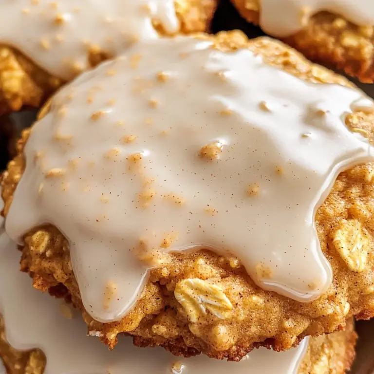 Iced Pumpkin Oatmeal Cookies