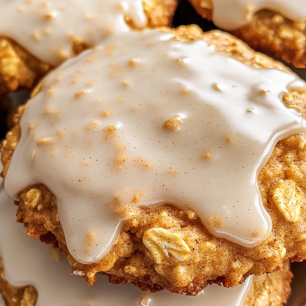 Iced Pumpkin Oatmeal Cookies