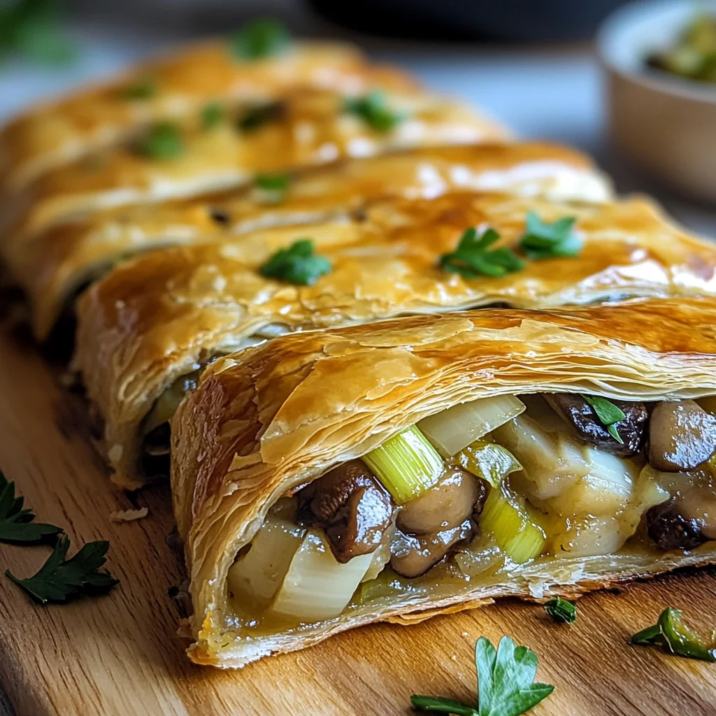 Mushroom and Leek Strudel
