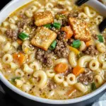One Pot Macaroni Cheeseburger Soup