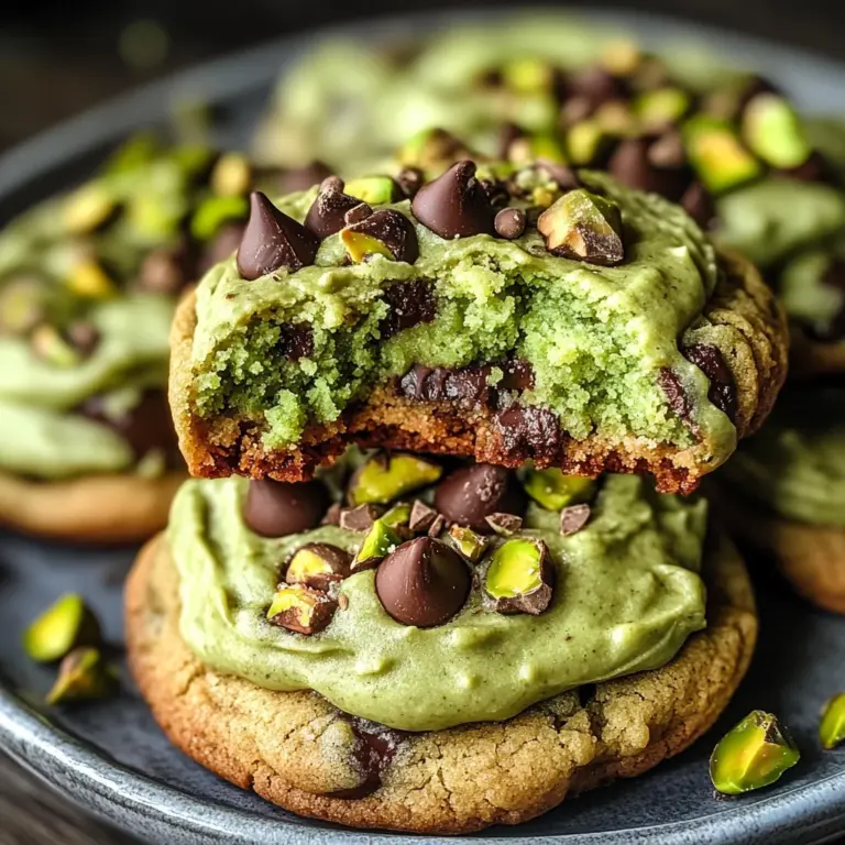 Pistachio Cream Chocolate Chip Cookies
