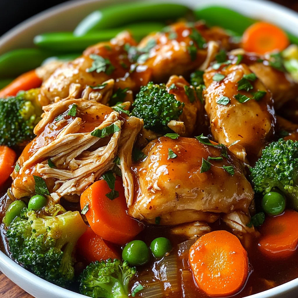 Slow Cooker Honey Garlic Chicken And Veggies Recipe