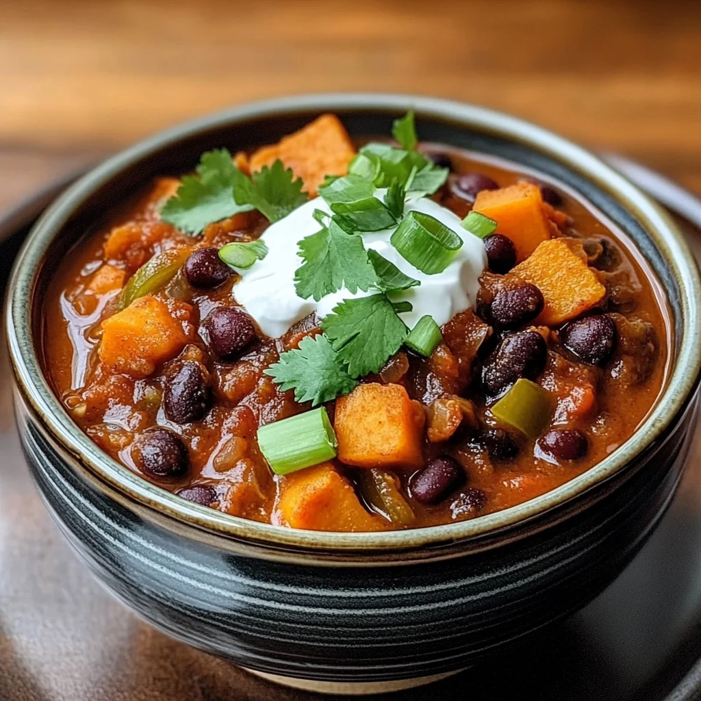 Sweet Potato & Black Bean Vegetarian Chili – Crock Pot