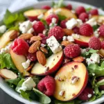 White Peach Raspberry Almond Salad