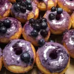Blueberry Cake Donuts with Blueberry Glaze