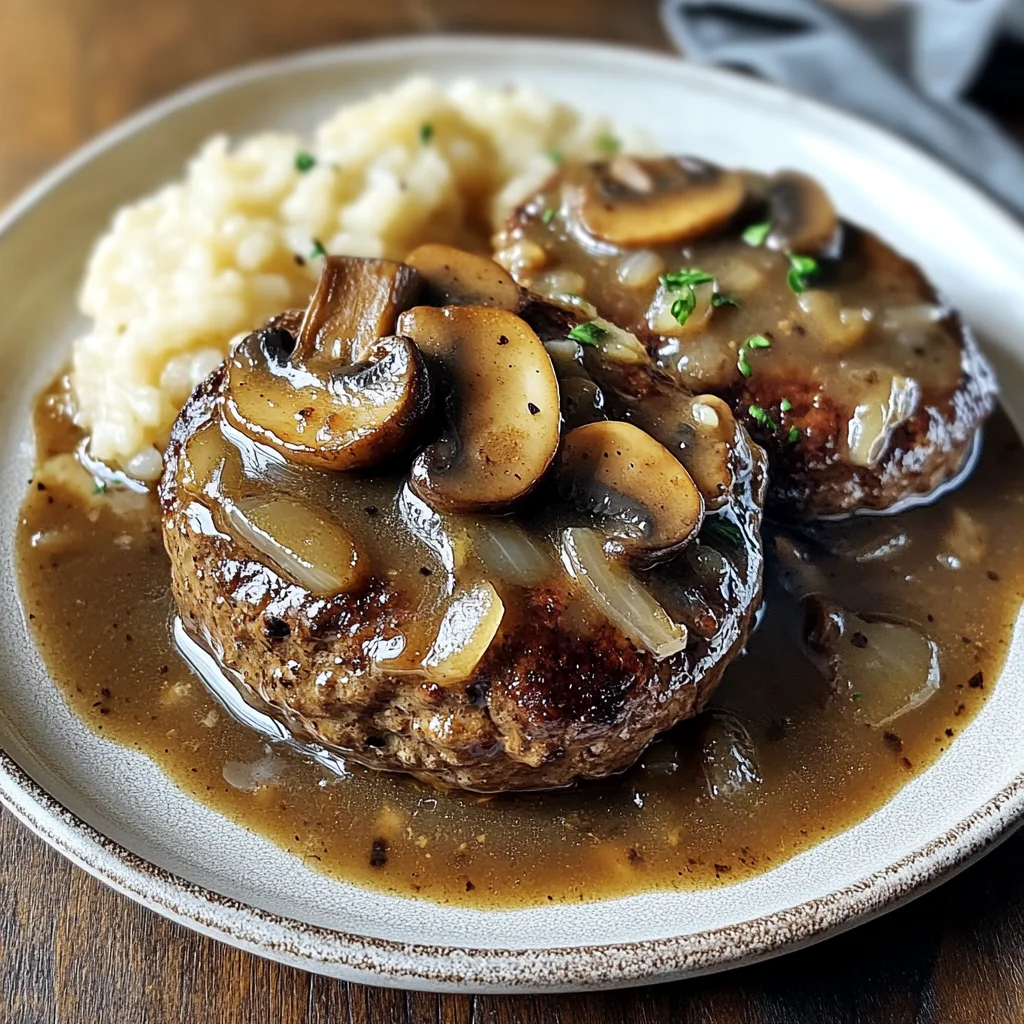 Bobby Flay Salisbury Steak with Mushroom Gravy