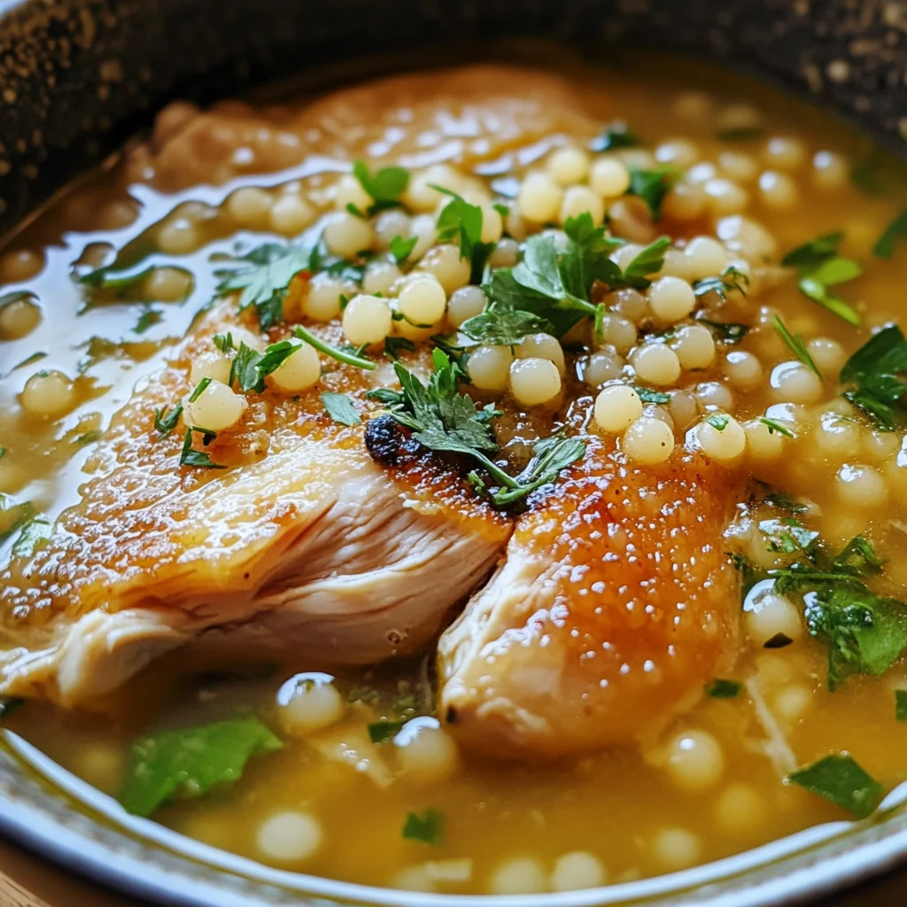 Chicken and Pearl Couscous Soup
