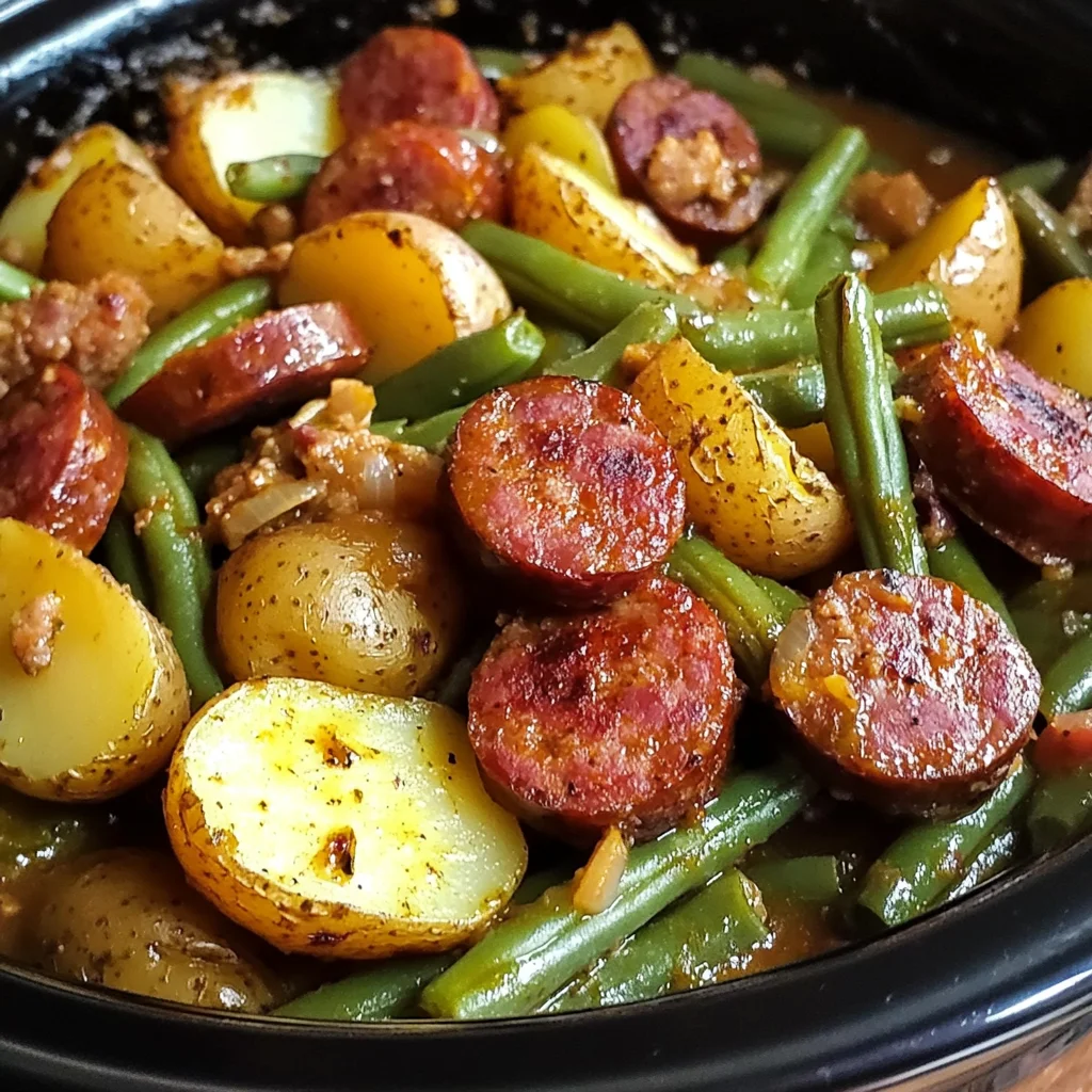 Crock Pot Swamp Potatoes with Sausage & Veggies