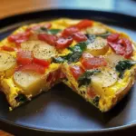 Frittata with Potatoes, Red Peppers, and Spinach Recipe