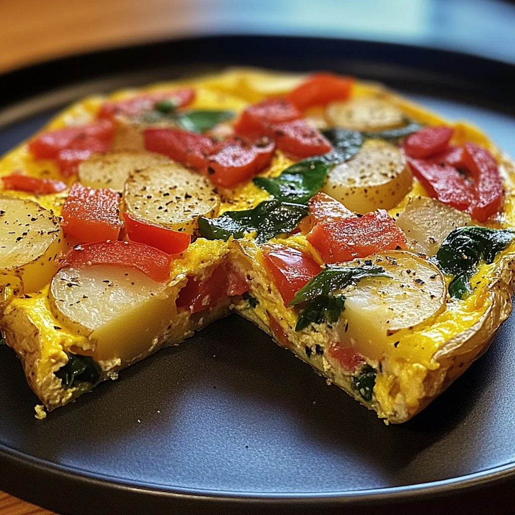 Frittata with Potatoes, Red Peppers, and Spinach Recipe