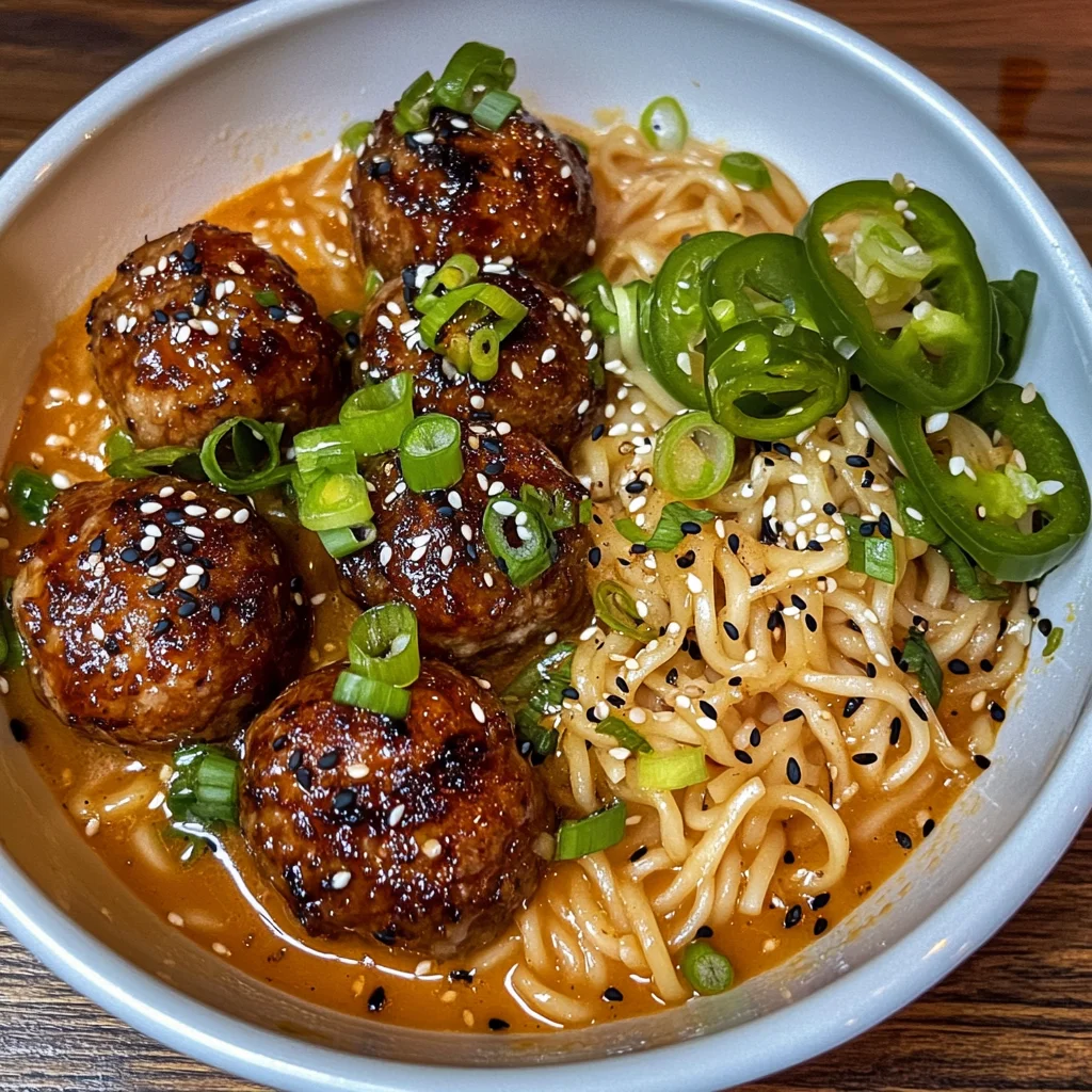 General Tso’s Meatball Ramen